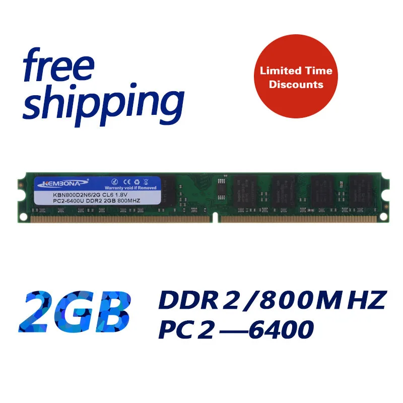 Kembona Long-Dimm Desktop Ddr2 2Gb Ddr2 2G Memoria Ram Super Velocità Memoria Ram Per Tutte Le Schede Madri Computer Desktop Doppio Canale