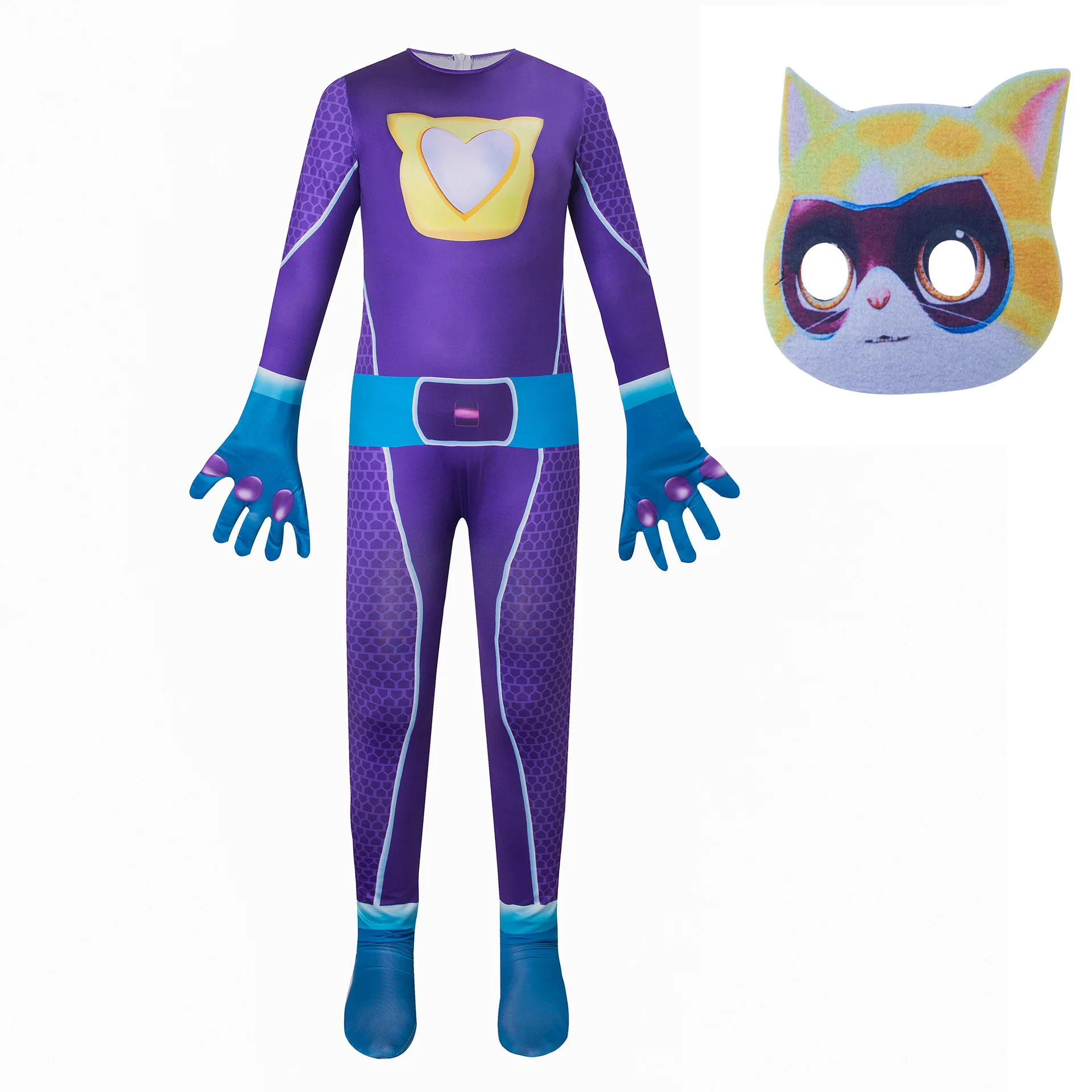 Gioco Anime Super Kitties Tuta Gioco Di Ruolo Abbigliamento Aderente Boy Girl Stage Performance Costumes Super Cats Body