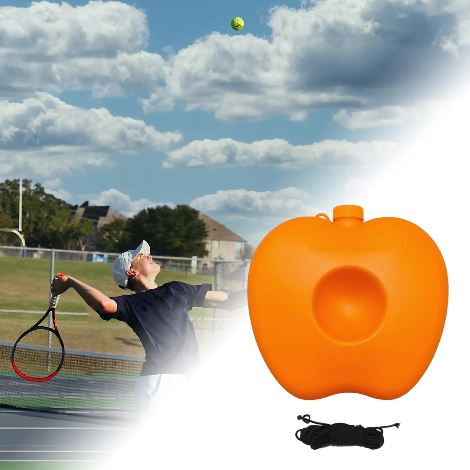 Allenatore Di Palline Da Tennis Singolo Portatile Per Battiscopa Da Tennis Per Esercizi Individuali