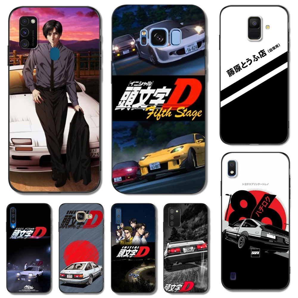Black Tpu Case For Samsung Galaxy A6 A8 A9 2018 Plus Initial D Ae86