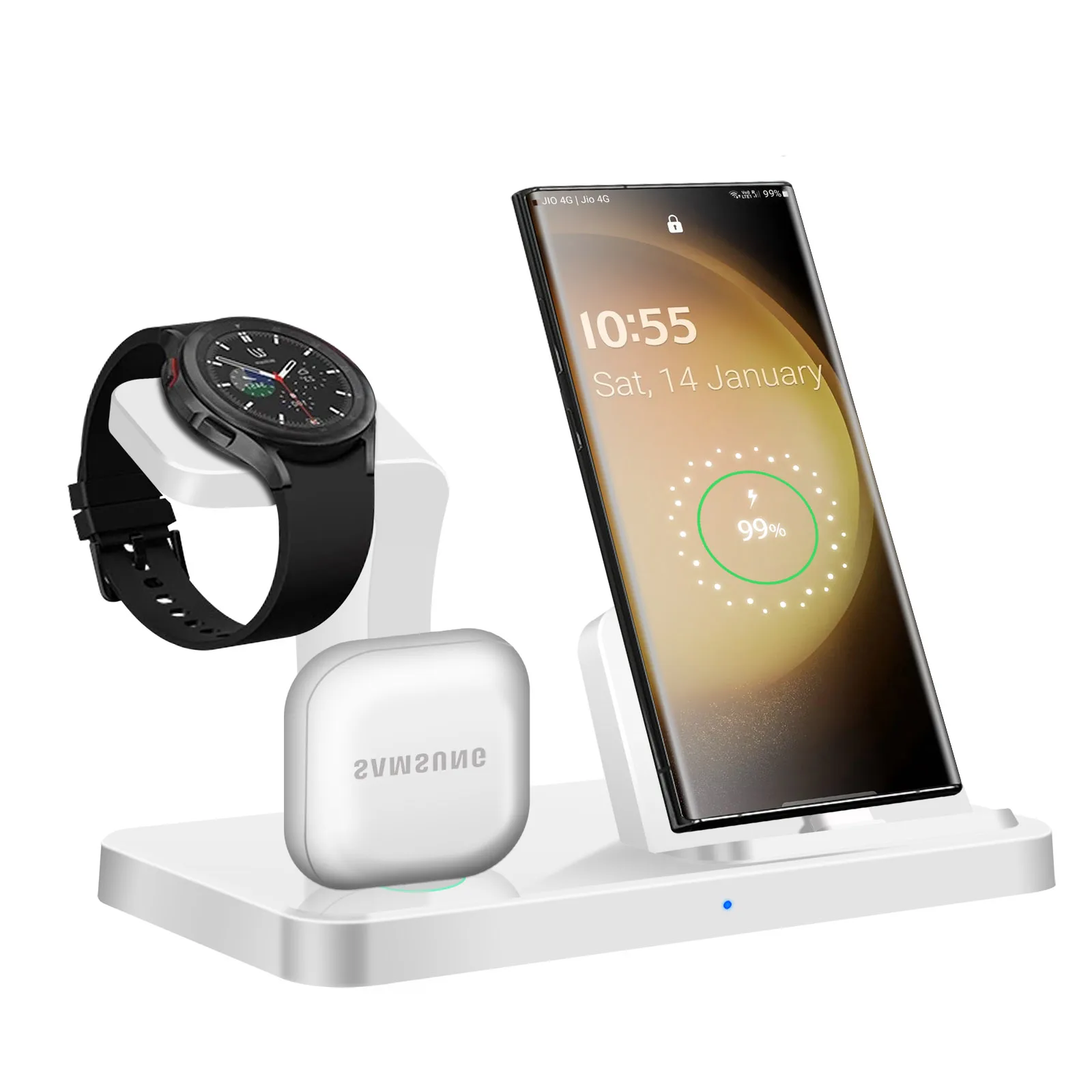 Supporto Per Caricabatterie Wireless 3 In 1 Per Samsung Series Per Samsung Galaxy Watch 6 5 4 Dock Station Di Ricarica Rapida