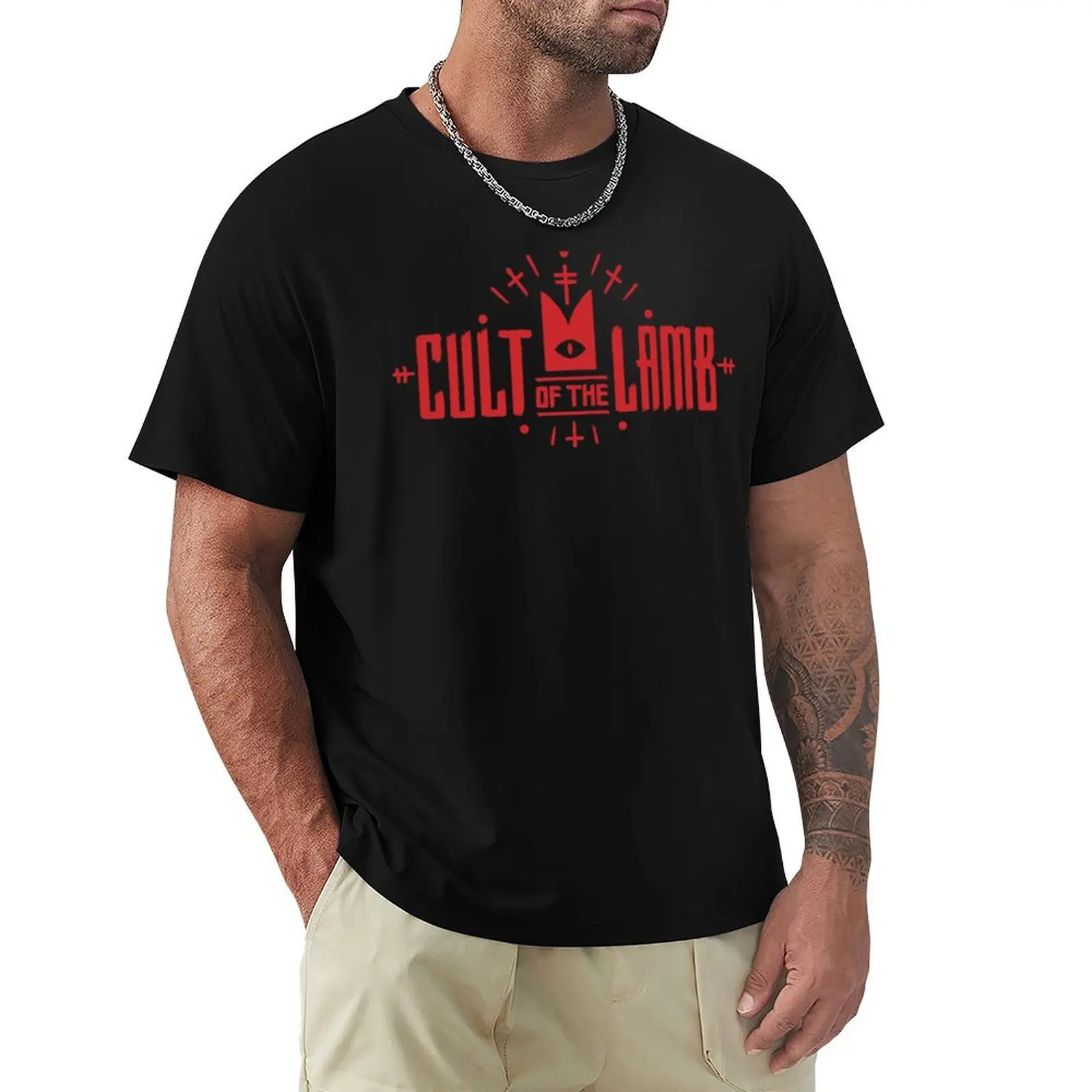 T-Shirt Cult Of The Lamb T-Shirt Da Uomo Ad Asciugatura Rapida Per Vestiti Anime