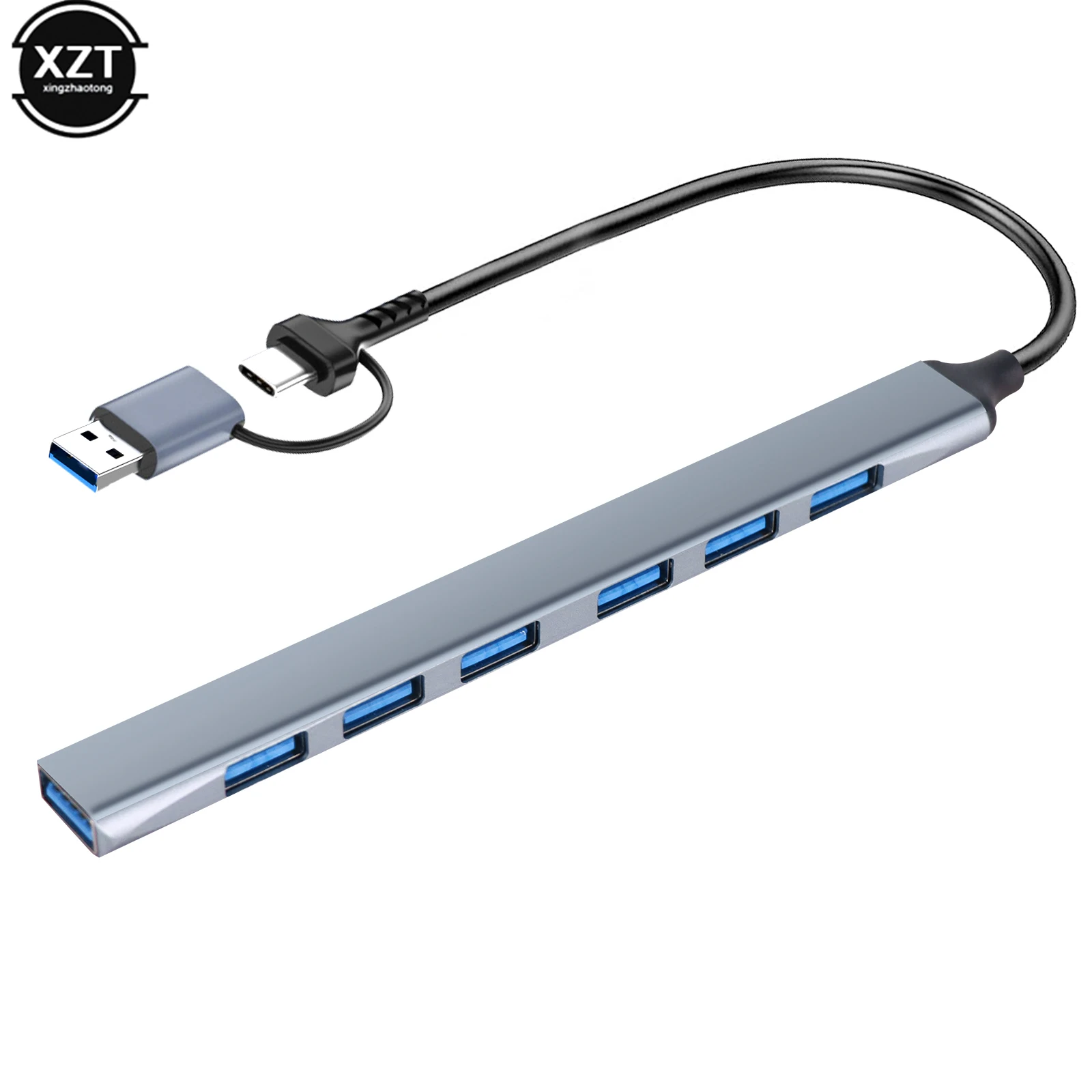 7 In 1 Mini Usb Portatile/Tipo C Porta Hub Usb Ultrasottile Multi Splitter Per Imac Macbook Air Laptop Pc Tablet Multi Power Adapter