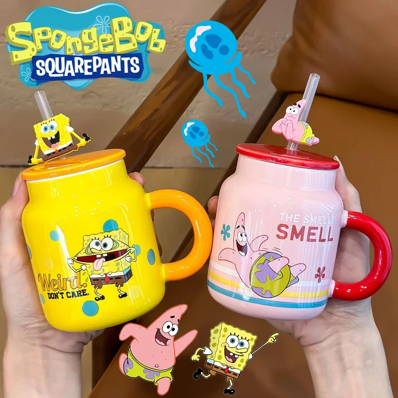 Cute Spongebob Mugs Cartoon Squarepants Patrick Star Coffee Tea Milk Mugs Tazze 400Ml Creative Office Water Cup Anime Girls Gifts