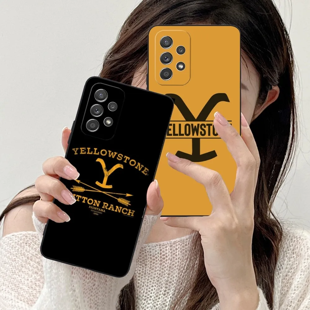 Yellow Stone Mobile Cell Phone Case For Samsung Galaxy A91 70 54 53 52 34 24 21 Note 20 10 M54 Plus Ultra 5G Black Cover Funda