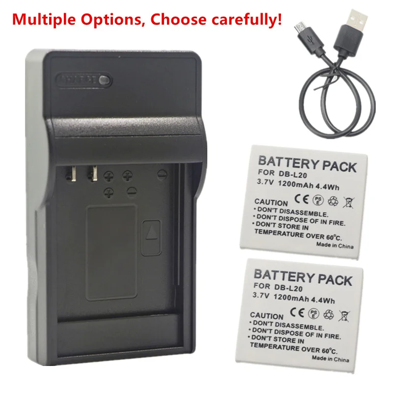 Db-L20 Batteria O Caricabatterie Per Sanyo Xacti Vpc-C1 C4 C40 C5 C6 Ca6 Ca65 Cg6 Ca9 Cg9 Vpc-E1 E2 E6 E7 E60 J4 S
