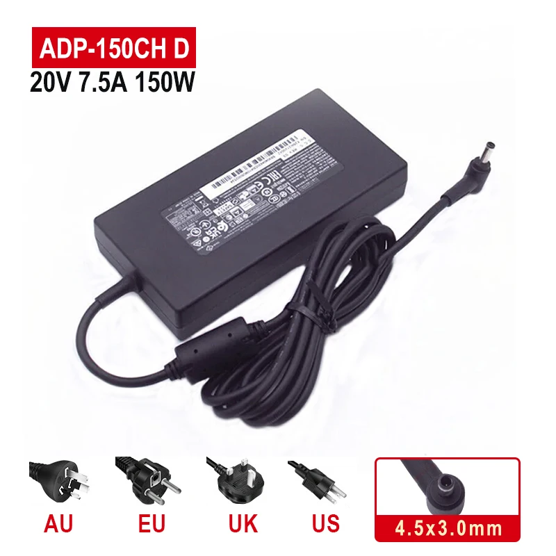 Adattatore Ca Per Laptop 20V 7.5A 150W 4.5*3.0Mm Adp-150Ch D Per Caricabatterie Msi Qled 15M A11Uek Sword 17 Stealth 15M