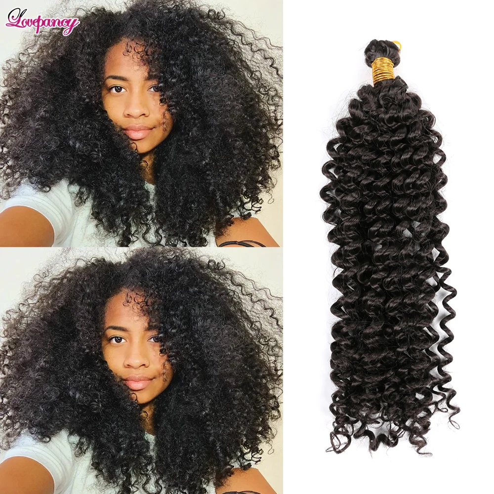 Estensioni Dei Capelli Intrecciate Sintetiche All'Uncinetto Ad Onda D'Acqua Da 14 Pollici Fasci Di Capelli Ombre Freetress Afro Kinky Twist Bulk Lovep