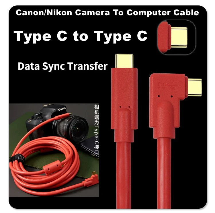 Usb Type-C Digital Camera Data Sync Cable Gomito Usb-C Per Canon Eos R Rp Sony A7R3 A7R4 Laptop Computer Camera Online Shoot Line
