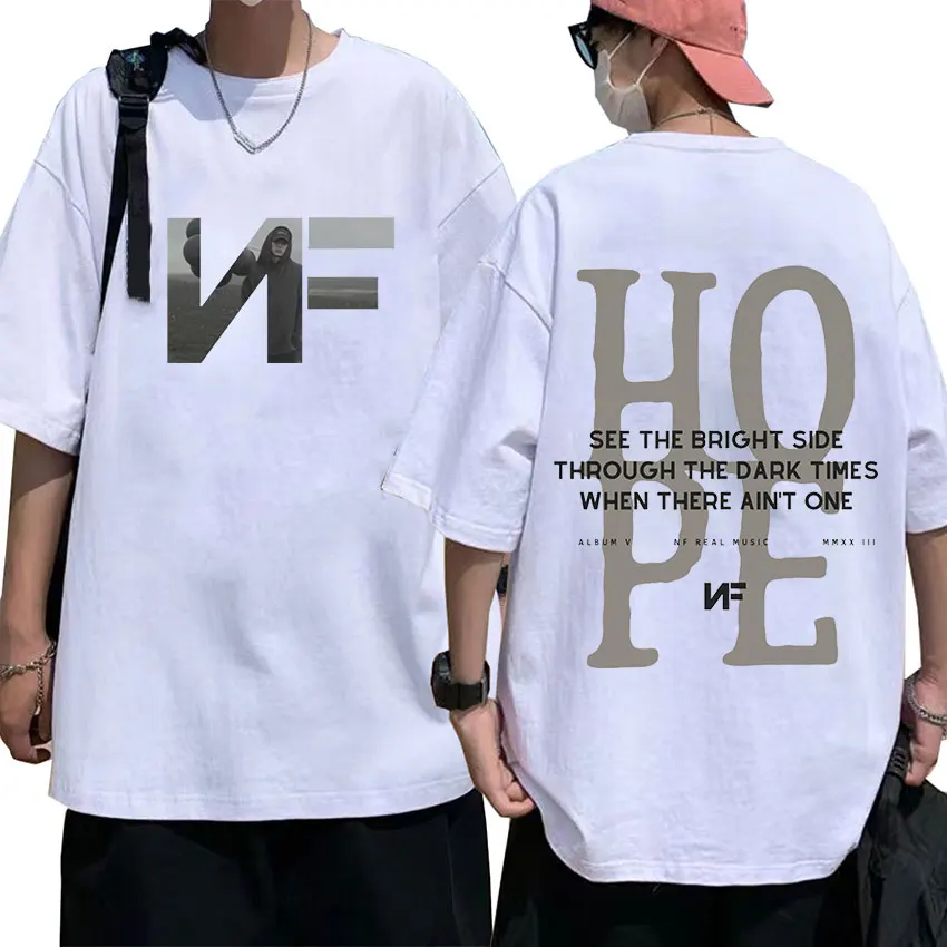 Rapper Nf Hope Hope Album Tour Graphic T-Shirt Uomo Donna Casual Fashion T-Shirt Oversize In Cotone Retro Hip Hop Abbigliamento T-Shirt