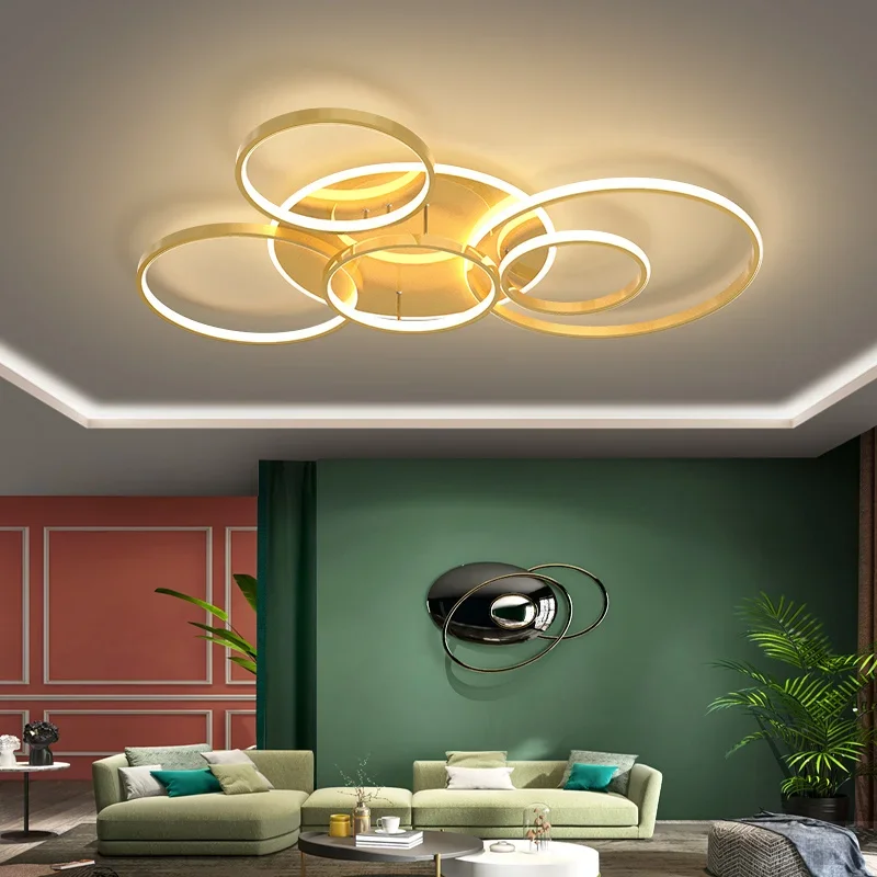 Modern Golden White Led Dimmerabile Indoor Light Lounge Foyer Lusters Lampadario Polygonal Exhibition Hall Atmosphere Light