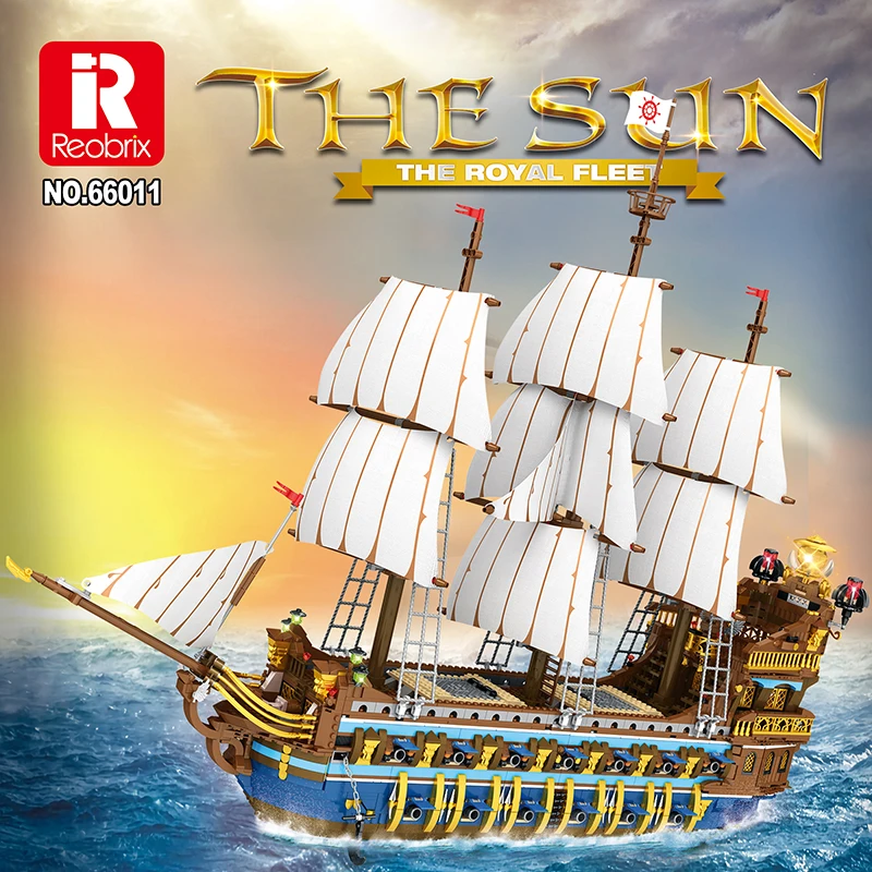 Idee Di Esperti Creativi Nave Royal Sunshine Pirates Ship Caribbean Moc Brick Model Building Blocks Giocattoli Di Film Per Regali Per Bambini