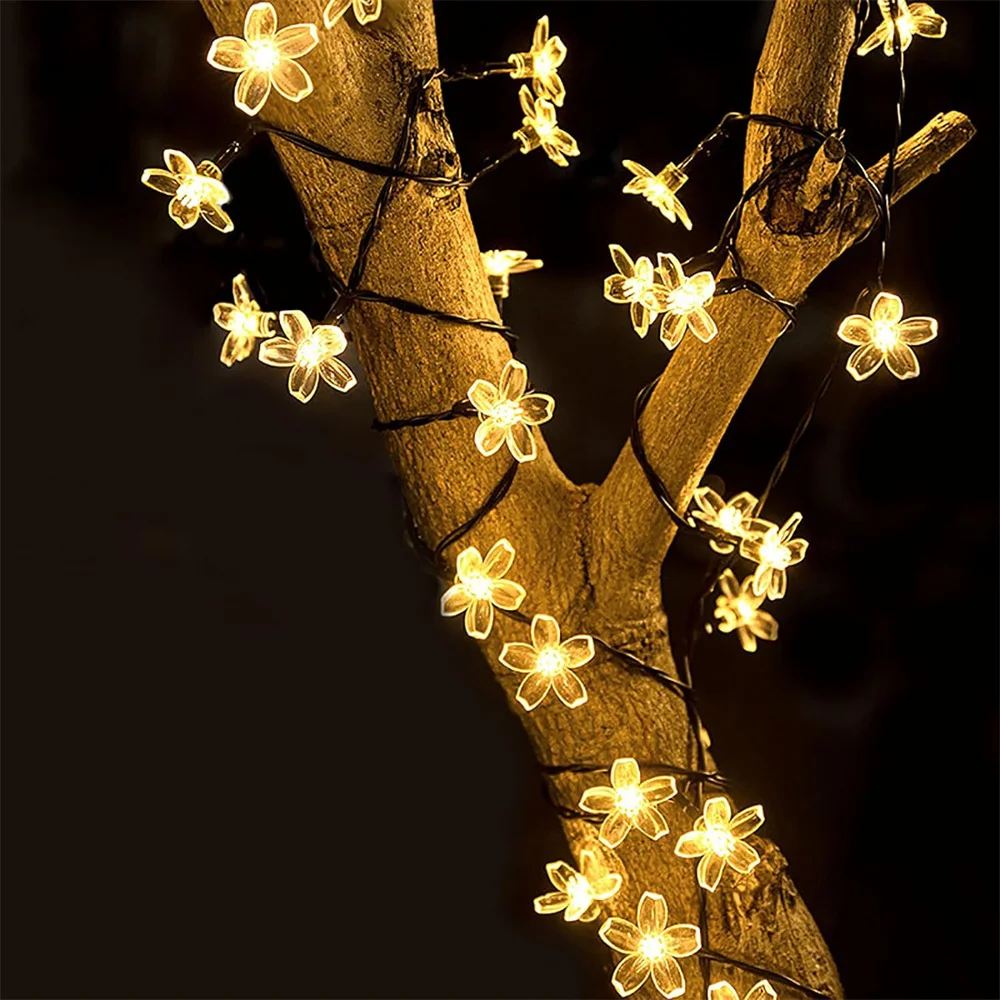 1Pc Solar Led String Flower Lights Outdoor Waterproof 20/50/100 Led Fairy Light Per Garden Fence Patio Yard Christmas Tree Decor