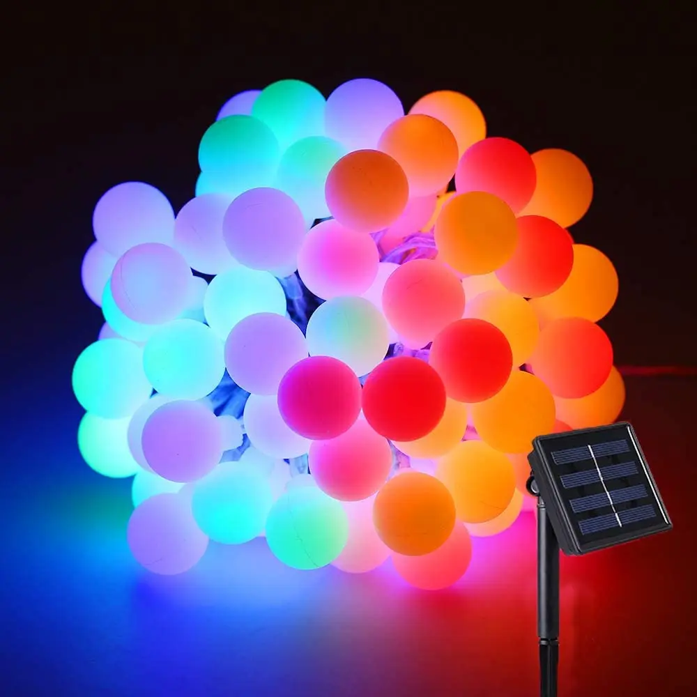 Solar String Light 10M Light Rgb 100 Small Balls Cute Ip44 Waterproof 8 Modalità Per La Festa Dell'Albero Di Natale Del Giardino All'Aperto