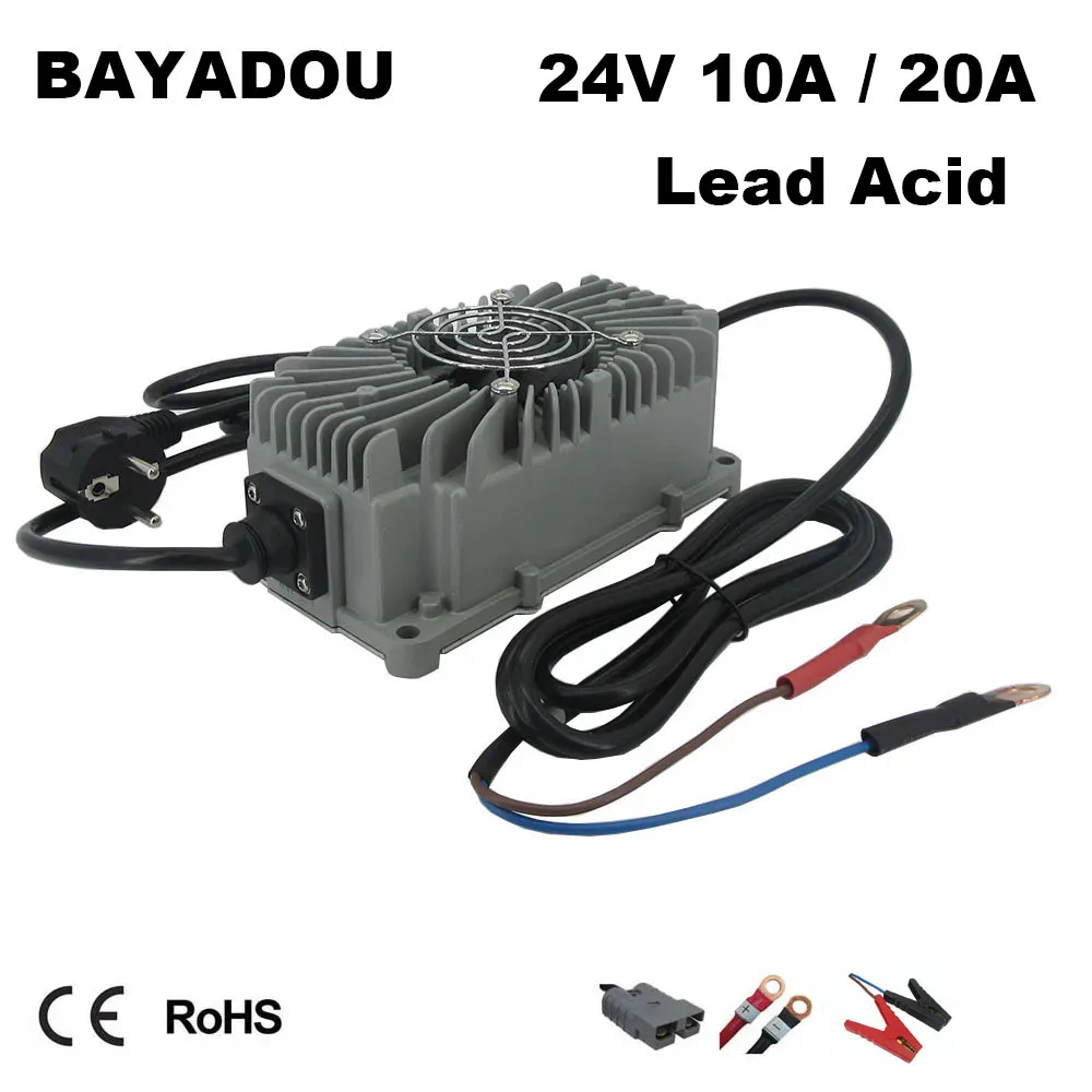 Impermeabile 24 V 10A Piombo Acido Ebicycle Caricabatterie Rapido 24 Volt 20A Smart Ebike Carrello Elevatore Caricatore Rv Per 24 V Golf Cart Clearner