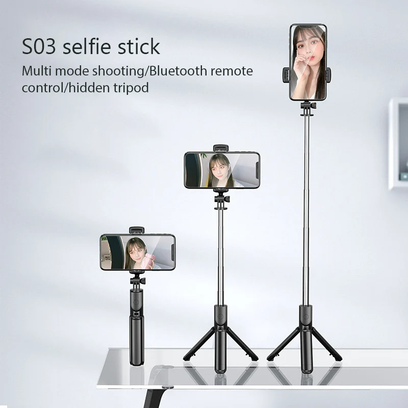 Wireless Selfie Stick Treppiede Bluetooth Remote Selfi Stick Treppiede Estensibile Per Smartphone Live Streaming Registrazione Video