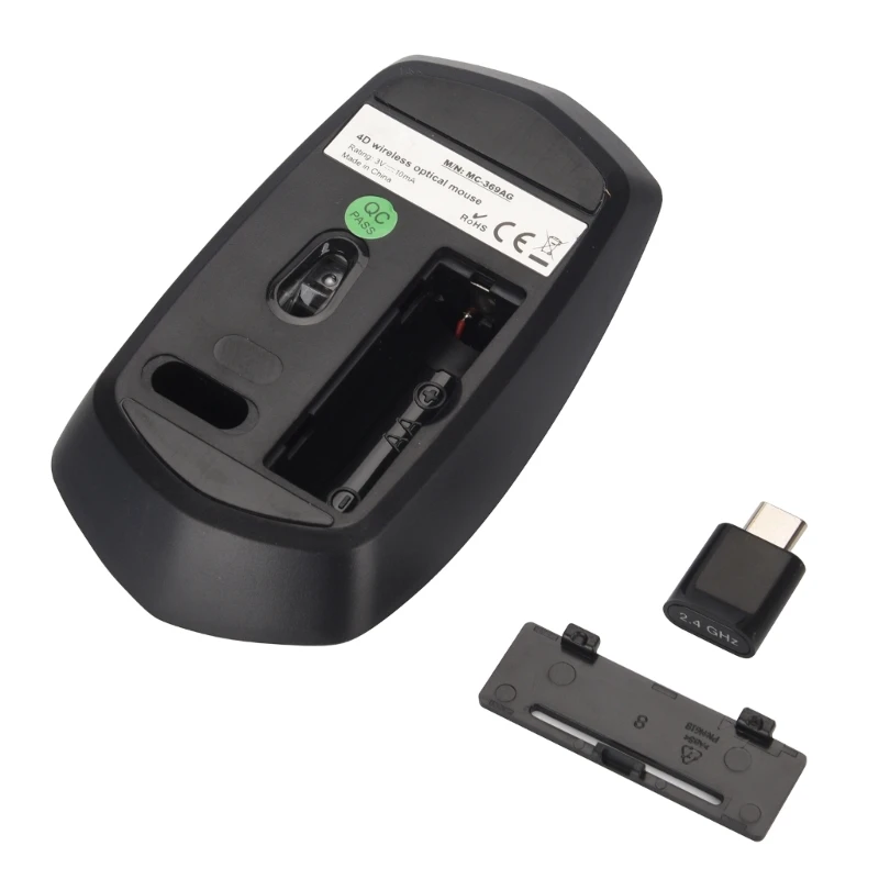 Mouse Wireless Portatile Tipo C 2.4G Mouse Cordless Silenzioso Trasmissione Da 10 Metri