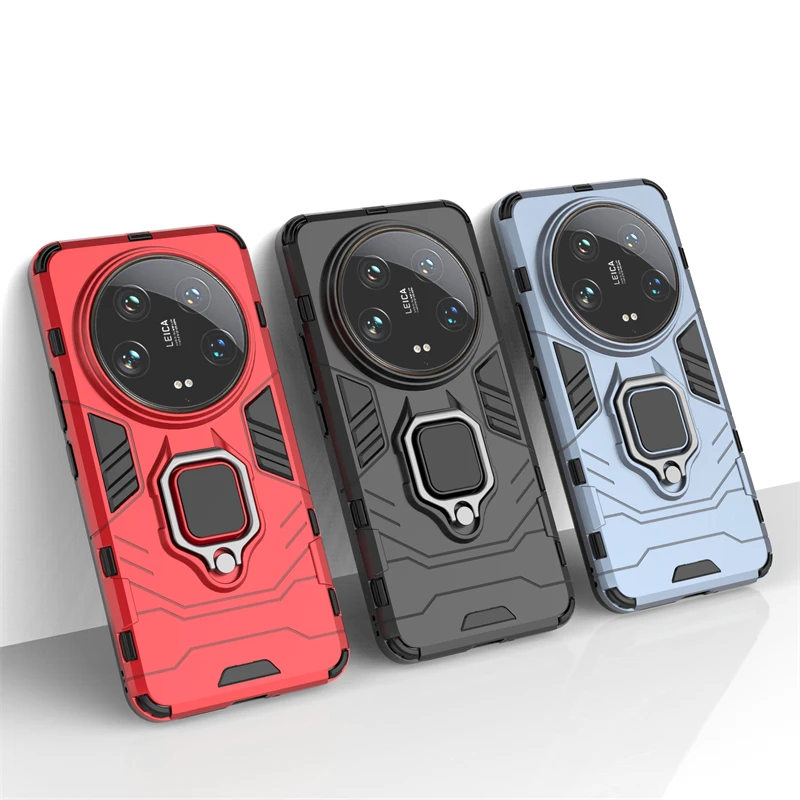 Per Xiaomi 14 Ultra Case Xiaomi 14 Ultra Custodia Protettiva Antiurto Cover Phone Stand Armor Finger Ring Xiaomi 14 Ultra Cover
