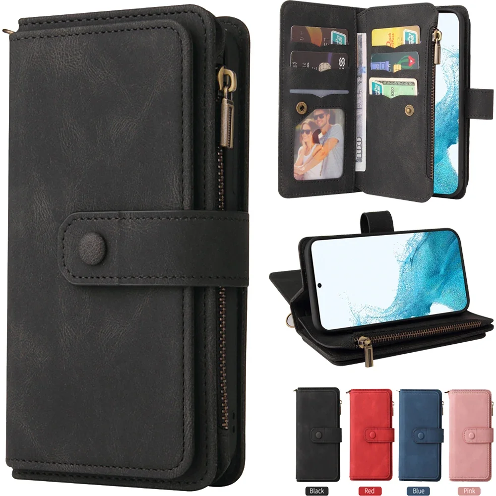 Per Xiaomi 14 Ultra 13 T Pro 5G Custodia Multi 15-Card Zipper Portafoglio In Pelle Funda Xiaomi 14 Pro Flip Cover Mi 14 Ultra 13 T 14 Etui