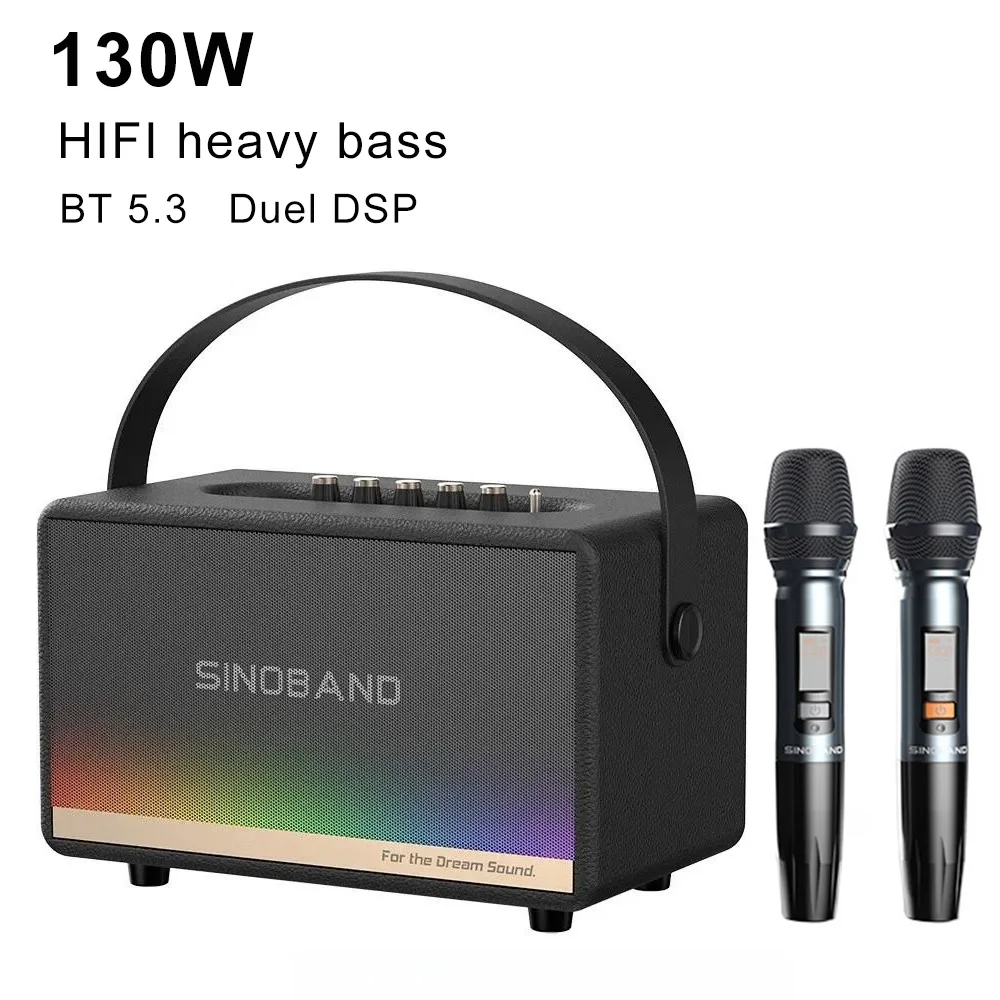Xdobo Hifi Bass Speaker 130W Potente Con Luce D'Atmosfera U Disk Riproduzione Aux Subwoofer Karaoke Bluetooth Wireless Portatile