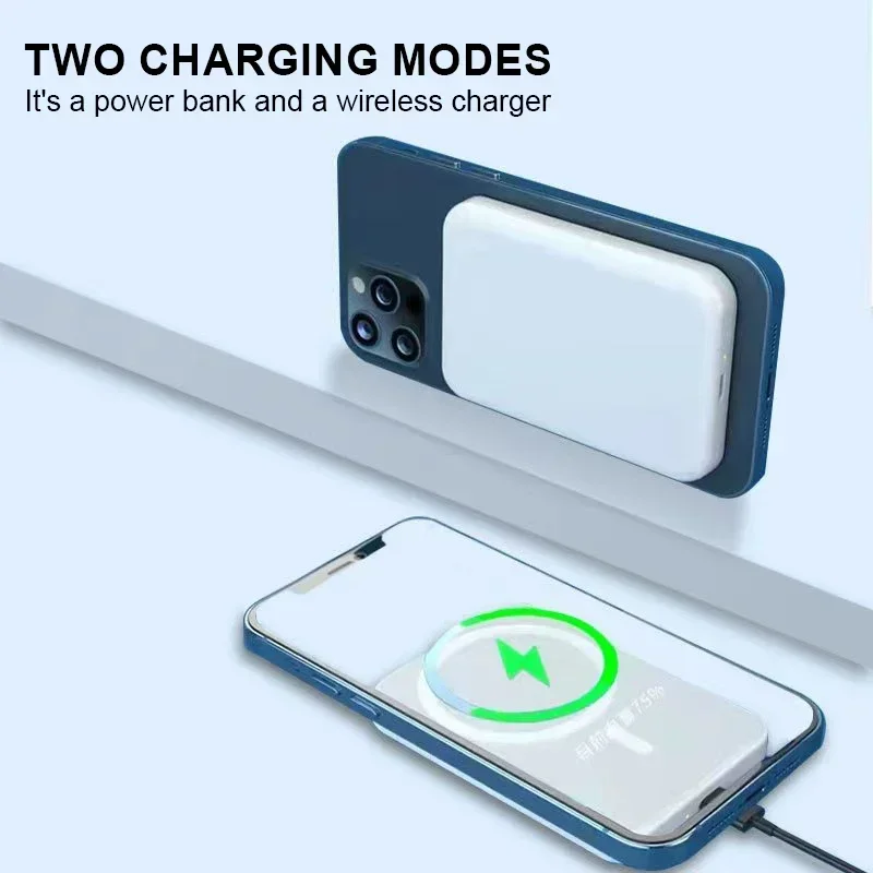 Batteria Magnetica Esterna Di Backup Sicura Per Mac Portatile, Caricabatterie Wireless, Batteria Ausiliaria Per Iphone 12 13 14 15 Pro Max