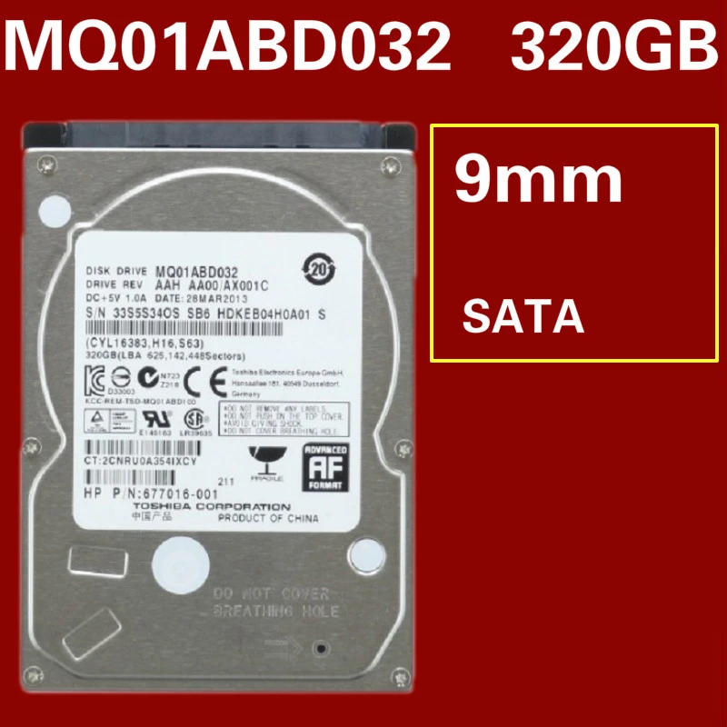 Quasi Nuovo Hdd Originale Per Toshiba 320Gb 2.5 "Sata 8Mb 5400Rpm 9.5Mm Per Disco Rigido Interno Per Notebook Hdd Per Mq01Abd032