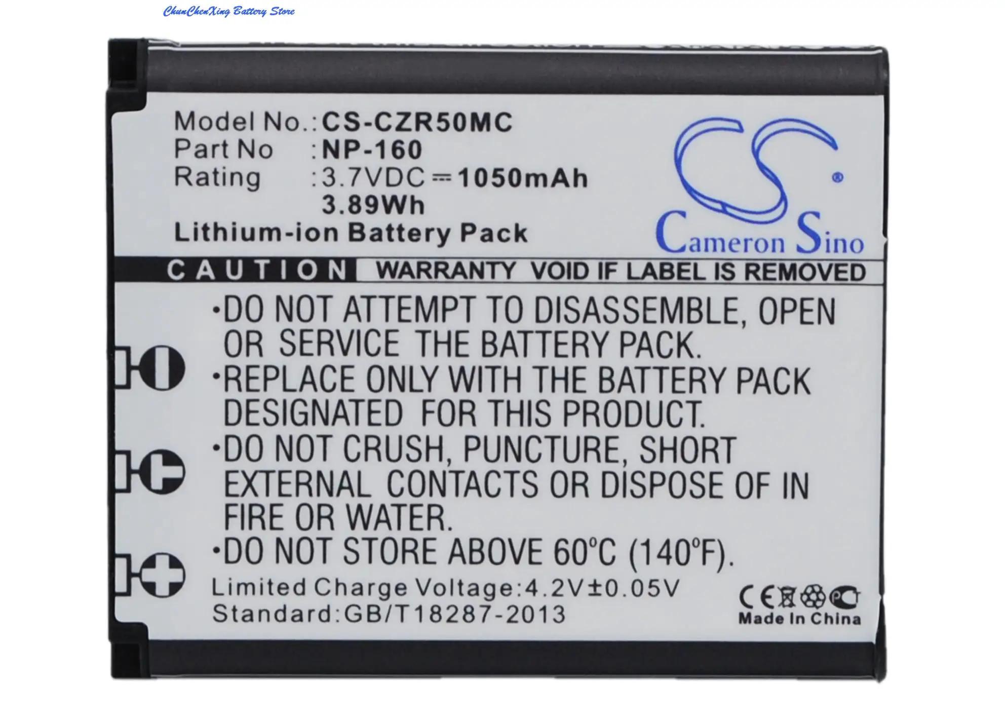 Batteria Greenbattery 1050Mah Np-160 Per Casio Exilim Ex-Fc500, Ex-Zr55, Ex-Zr60, Ex-Zs220, Ex-Zr50