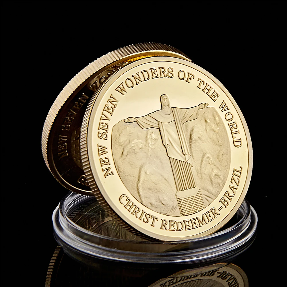 2017 World New Seven Wonders Brazil Christ Redemer God Protect Fedi Souvenir Regalo