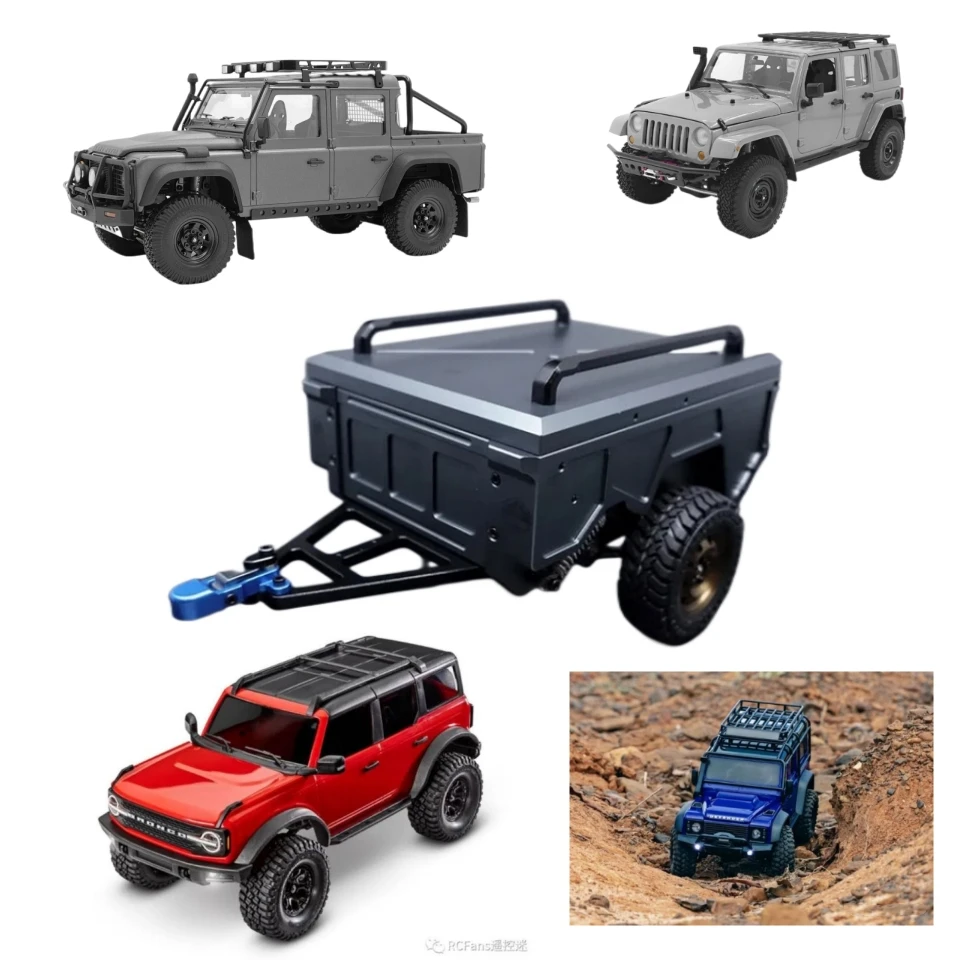Scrivania Da Ufficio Mini Modello Di Rimorchio Per Bagagli Per Il 1/18 Rock Crawler Truck Toys Capo Cub1 2 Defender Trx4M Bronco Wrang Rc Car Parti Fa