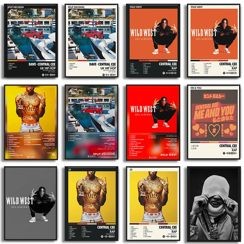 Pop Singer Central Cee Album Music Poster Wild West 23 No More Leaks Canvas Painting Print Picture Room Bar Art Home Wall Decor