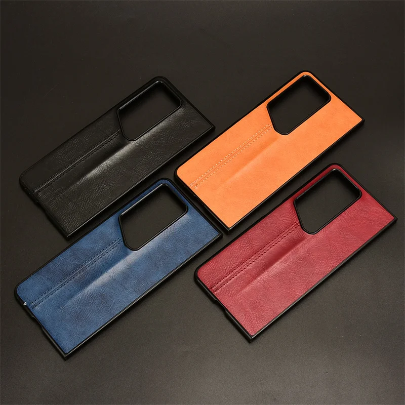 Per Huawei Honor Magic V2 Rsr Porsche Design Luxury Calfskin Pu Leather Lines Cover Posteriore Rigida Custodia Antiurto Per Telefono