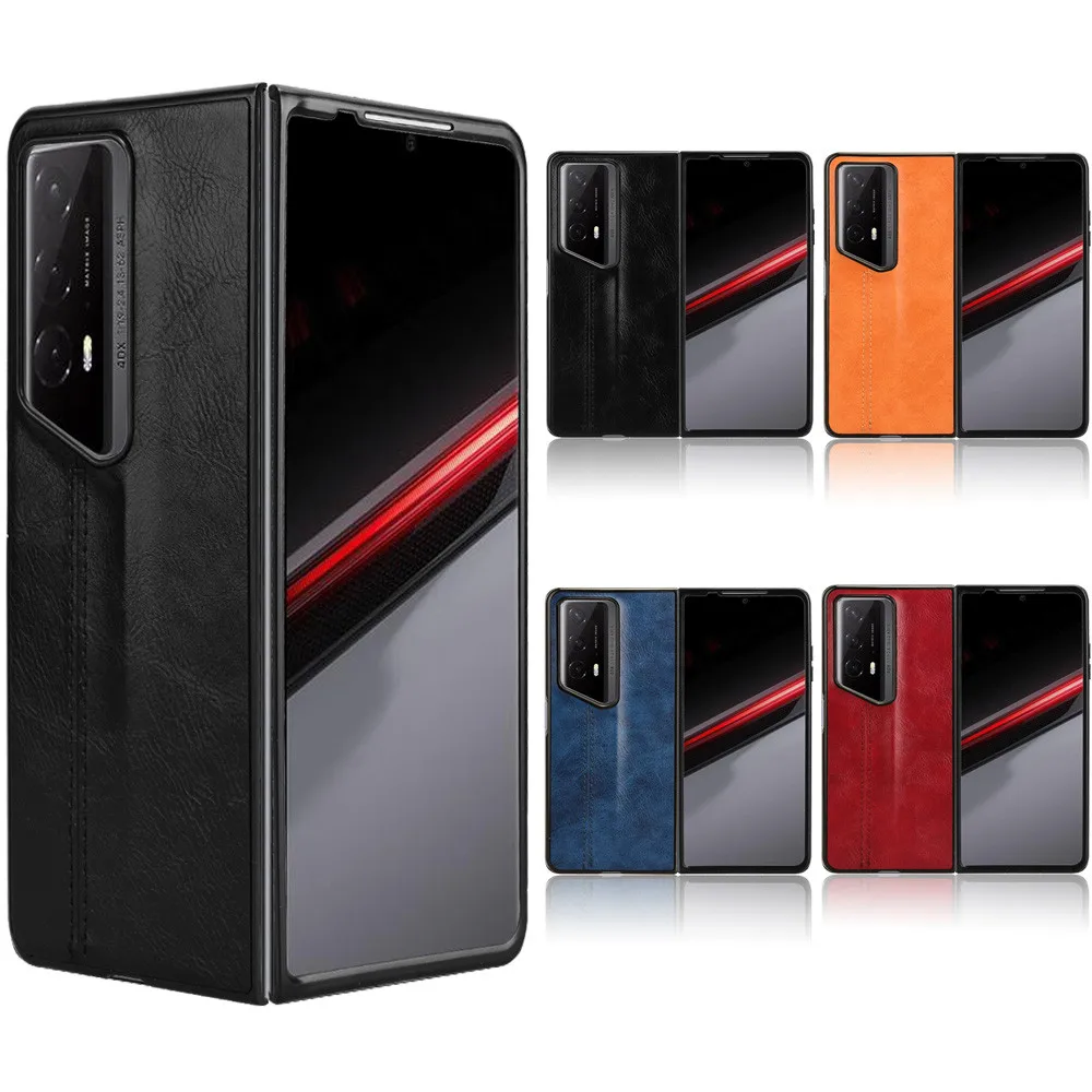 Custodia Rigida Con Cover Posteriore Rigida In Pelle Di Vitello Di Lusso Per Huawei Honor Magic V2 Rsr Porsche Design Phone Case
