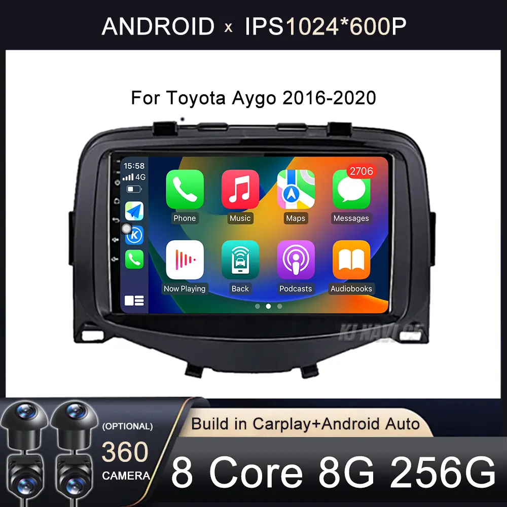Per Toyota Aygo Radio Carplay Car Multimedia Player Sistema Intelligente Android 13 Navigazione Automatica Stereo Multimedia Video