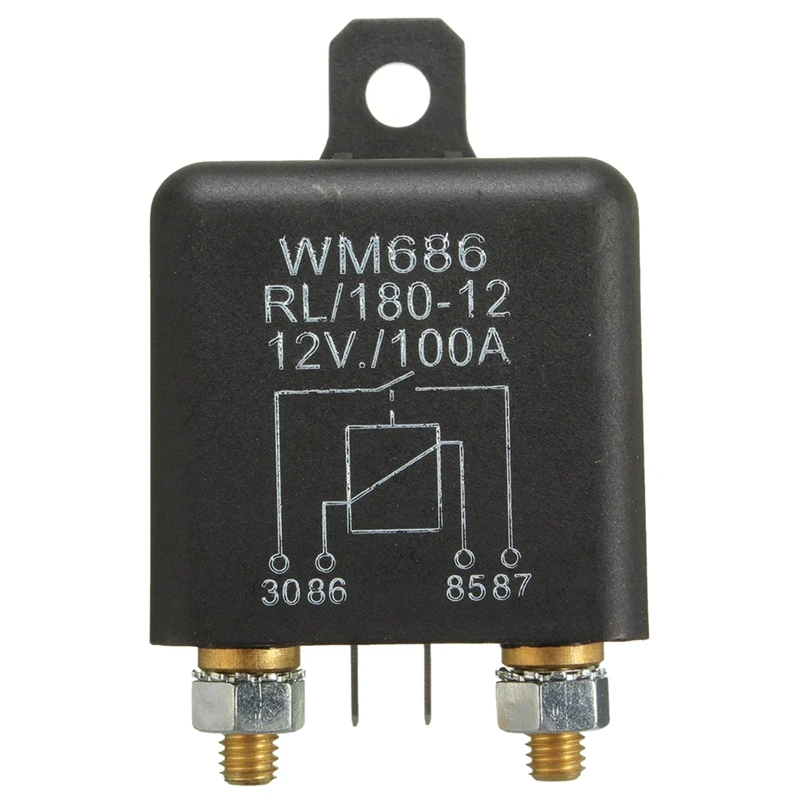 12V 100Amp 4-Pin Heavy Duty On/Off Switch Split Charge Relay Per Auto Boat Van Black