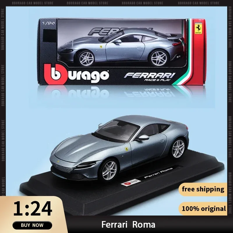 1:24 Bburago Ferrari Roma Car Ferrari Enzo Diecast Model Edition Sports Car Alloy Luxury Vehicle Decoration Toy Collection Gift