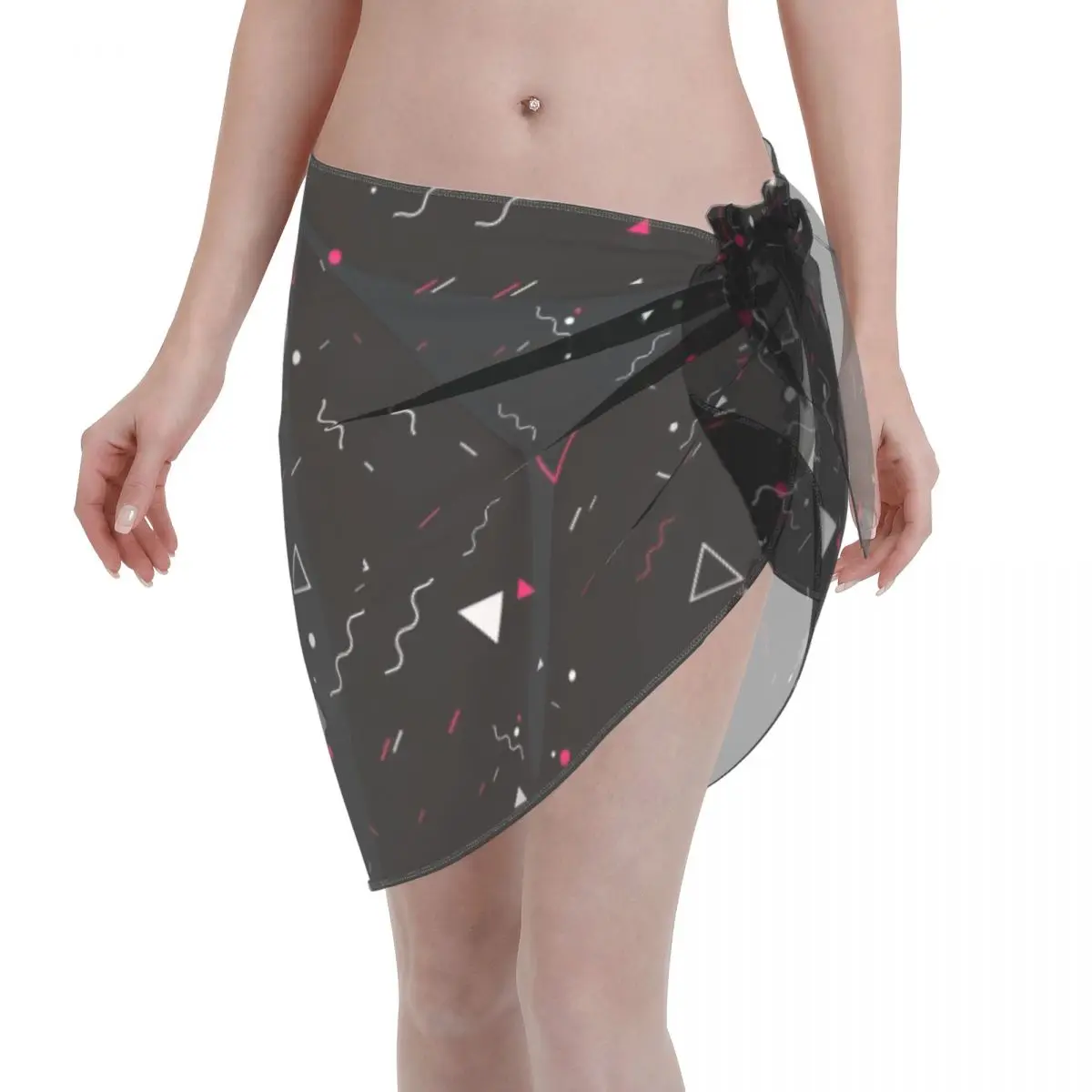 Cute Women Cover Up Wrap Chiffon Swimwear Pareo Sarong Beachwear See Through Bikini Covers-Ups Gonna Costume Da Bagno