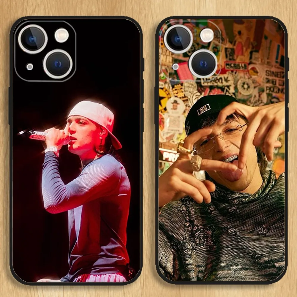 Custodia Per Telefono Rapper Peso Pluma Mexico Per Iphone15,14,13,12,11,Pro,Max,Plus,Mini,X,Xs,Xr,8,7,6,S,Plus,Se Custodia Morbida Nera