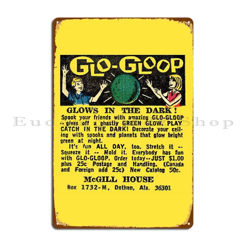 Glo Gloop Metal Sign Wall Decor Crea Placche Wall Murale Cinema Tin Sign Poster