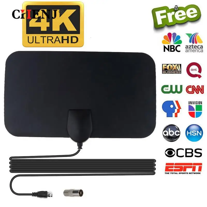 1Pc Digital Tv Antenna Booster Hign Gain Antenna Ad Alta Definizione Hd Flat Indoor Active Antenna Per Auto Antenna Rv Travel Smart Tv
