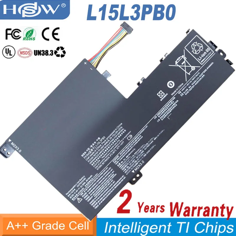 Batteria Muslimex Per Lenovo Yoga 520-14Ikb,Ideapad 320S-15Ikb,Flex 4 1470,1570,1480,330S-15Arr,14Ast L15C3Pb1
