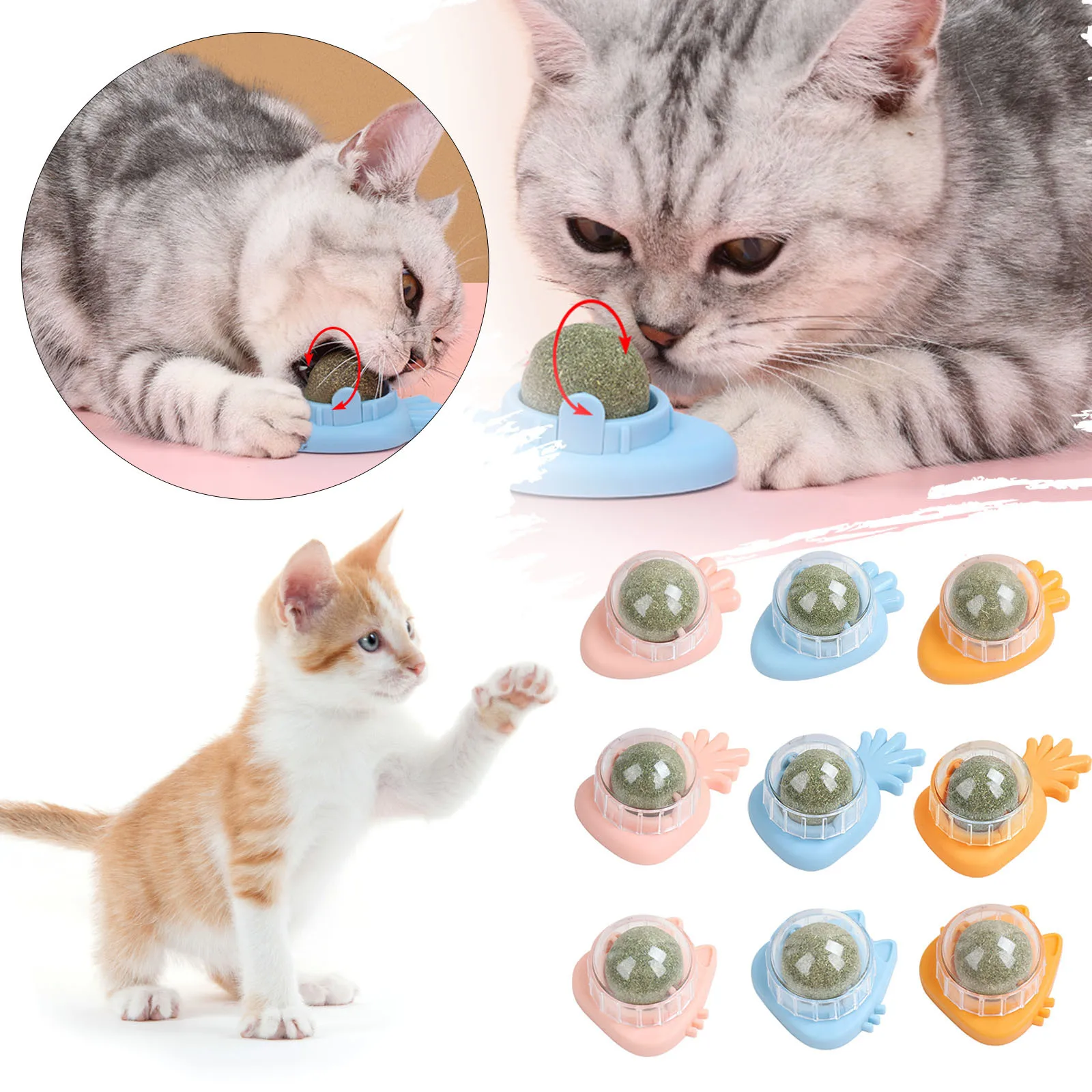 Pet Catnip Toys Commestibile Catnip Ball Safety Healthy Cat Mint Cats Home Chasing Game Toy Products Denti Puliti The Stomach Catmint