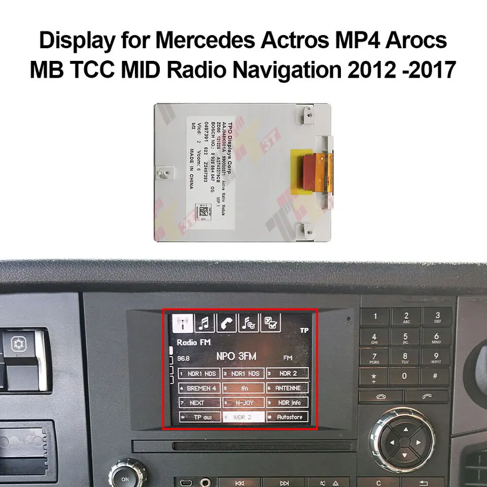 Display Lcd Per Mercedes Actros Mp4 Arocs Mb Tcc Mid Radio Navigation