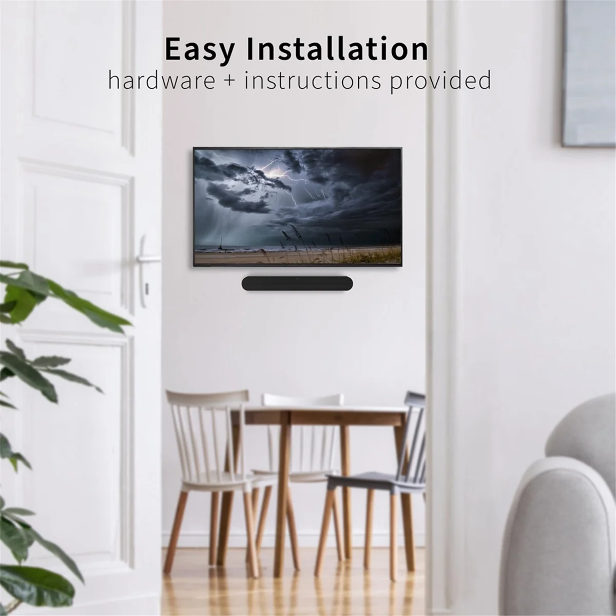 Supporto Per Soundbar Per Sonos Ray, Staffa Di Montaggio A Parete Galleggiante Per Sonos Ray Soundbar Essenziale Sotto La Tv Con Viti