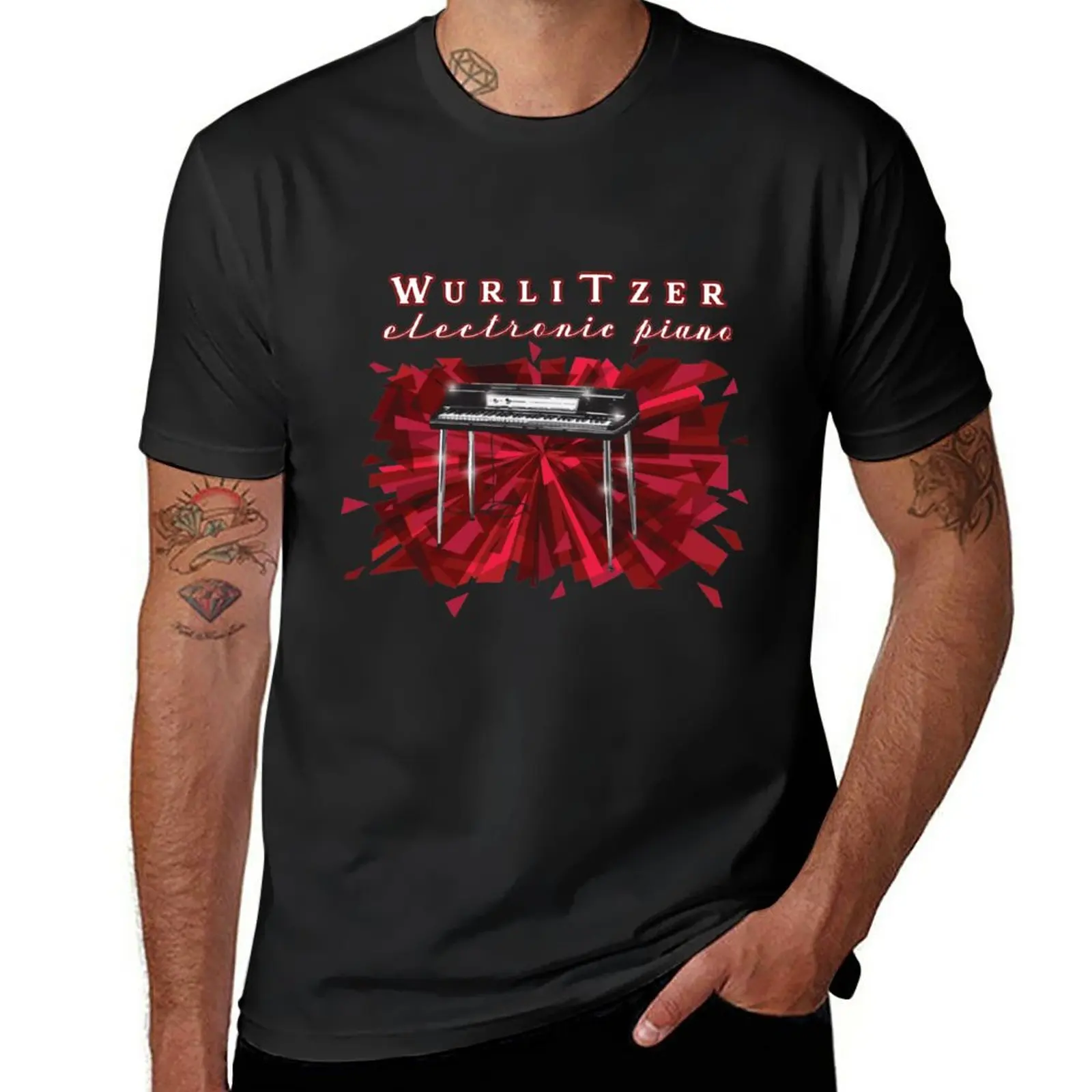 Wurlitzer Electric Piano - 1970'S Design T-Shirt Camicie Graphic Tees Plain Manica Corta Tee Men