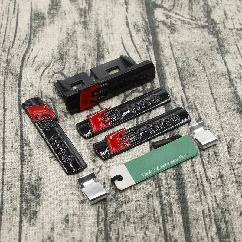 4 Pz/Set Sline S Line Grill Griglia Emblema Posteriore Distintivo Per Audi A5 S5 A6 S6 A7 A8