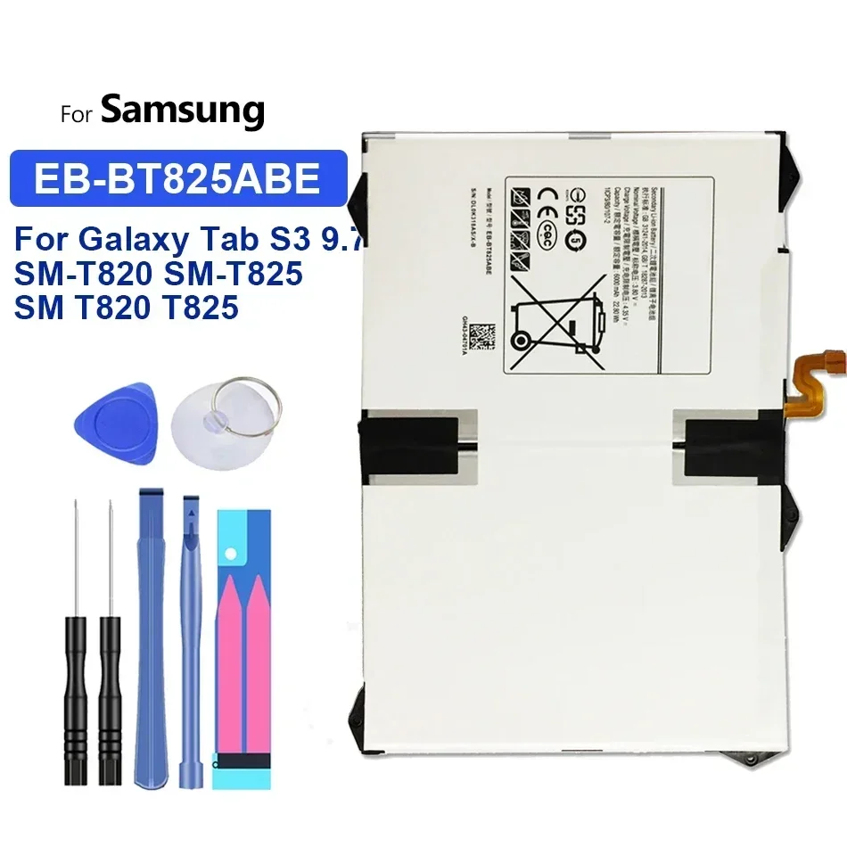 Batteria Tablet Per Samsung Galaxy Tab S3 9.7 Sm-T820 Sm-T825 Sm T820 T825 Eb-Bt825Abe 6000Mah Con Codice Traccia