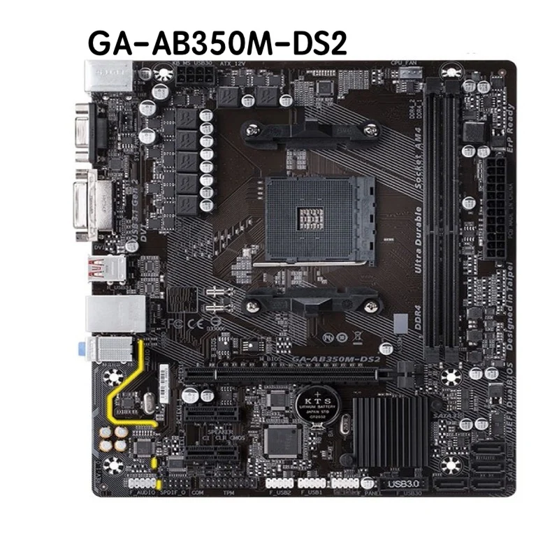 Per Scheda Madre Gigabyte Ga-Ab350M-Ds2 Ab350M Ds2 Am4 Scheda Madre Ddr4 Testata Al 100% Ok Completamente Funzionante Spedizione Gratuita