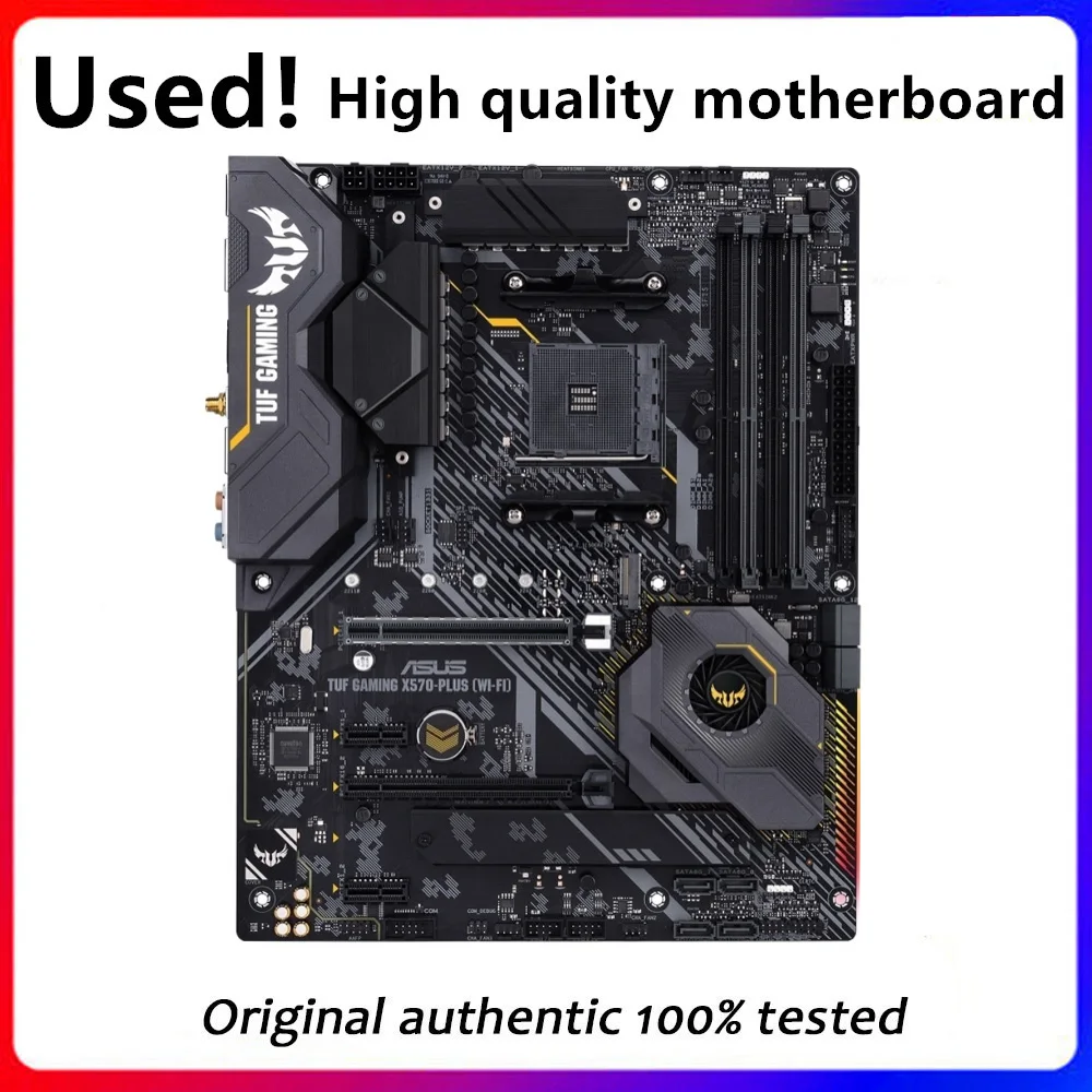 Usato X570 Plus Per Asus Tuf Gaming X570-Plus Presa Per Scheda Madre Wifi Am4 X570 Desktop Originale Pci-E 4.0 M.2 Scheda Madre Nvme