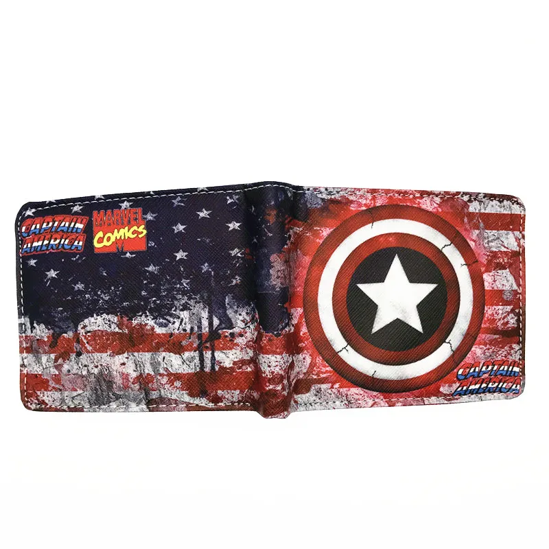 Classic Design Comics Marvel Wallet Hero Spider Man Punisher Hulk Deadpool Borsa Corta Con Tasca Portamonete All'Ingrosso