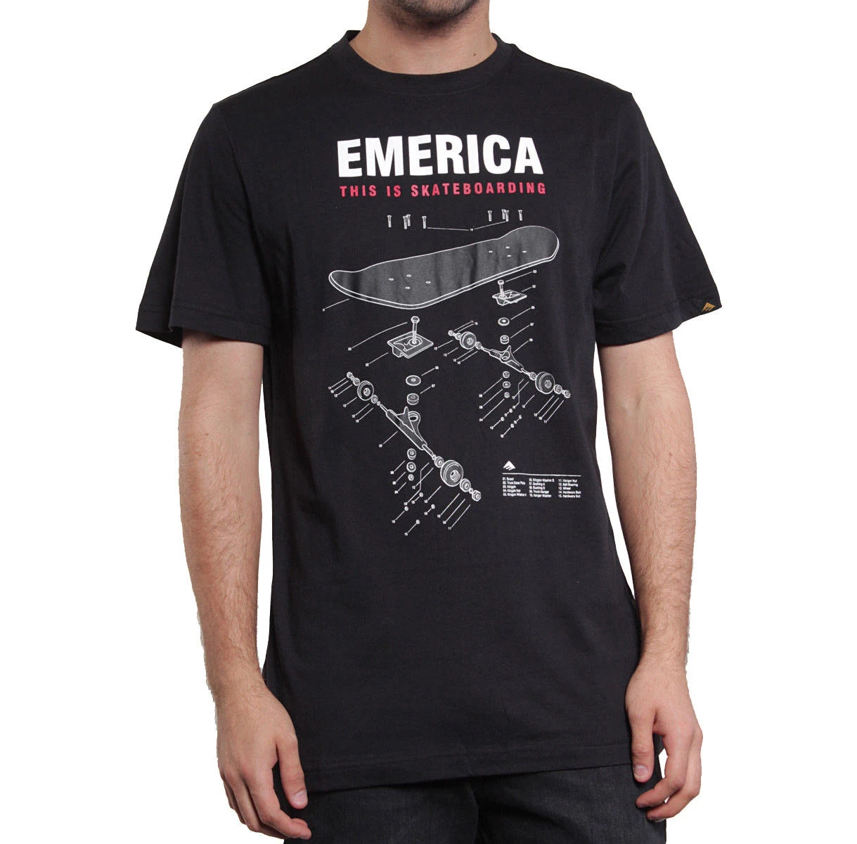 T Shirt Emerica Schematic Taglia S Small Da Uomo Skater Skateboard Maglietta New Mens Primavera Estate Manica Corta Casual Mercede